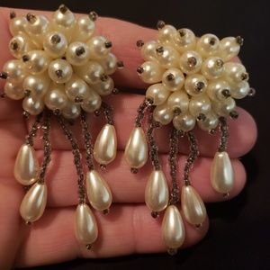 Vintage faux pearl dangle earrings